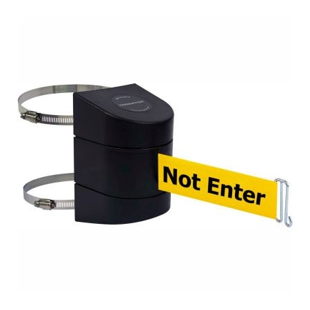 Lawrence Metal Prod. Tensabarrier Warehouse Retractable Belt Barrier, Black Case W/15' Yellow inCautionin Belt 897-15-C-33-NO-YAX-A